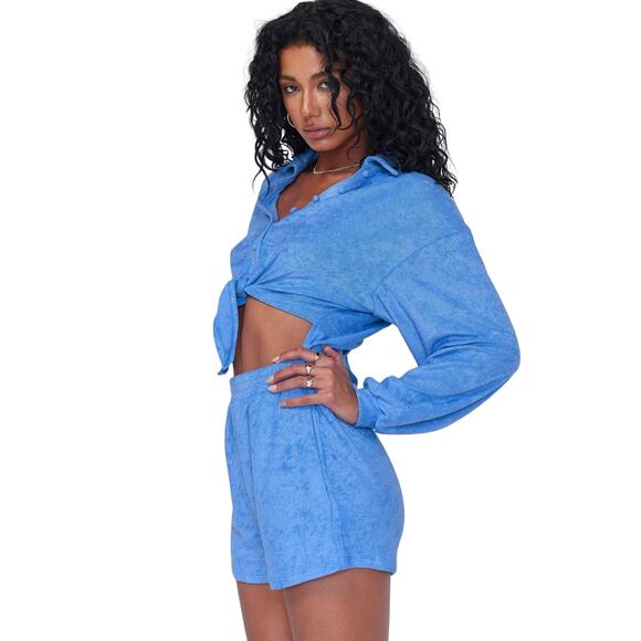 Princess Polly Kacy Blue Cutout Romper - Picture 3 of 11